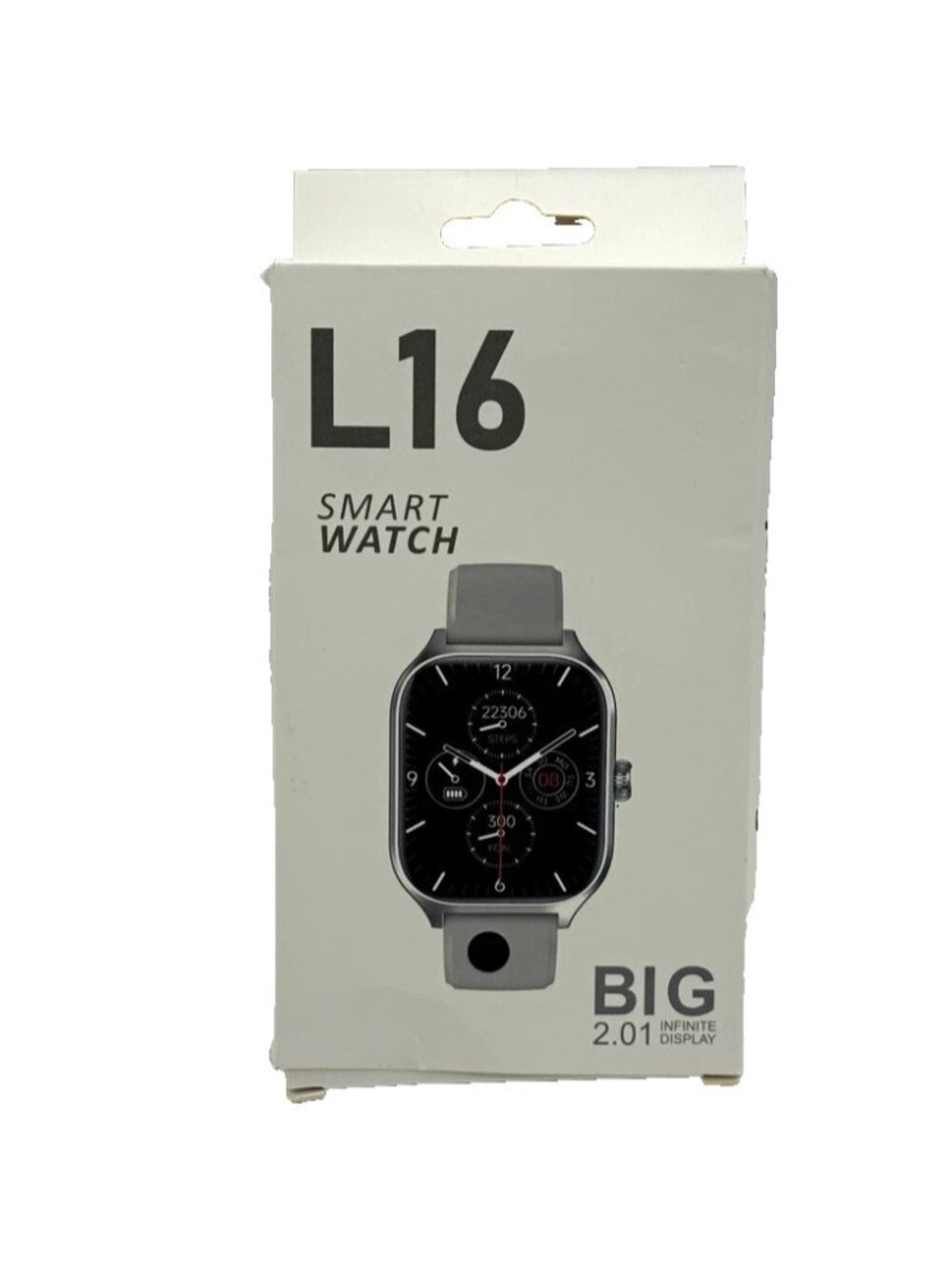 L16 Smart Watch 2.01 in Display Touchscreen Bluetooth, Black Metal/Silicone